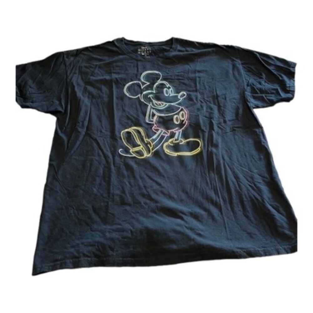 Walt Disney Disneyland Black Mickey Mouse Graphic Shirt Size XL EUC #5574
